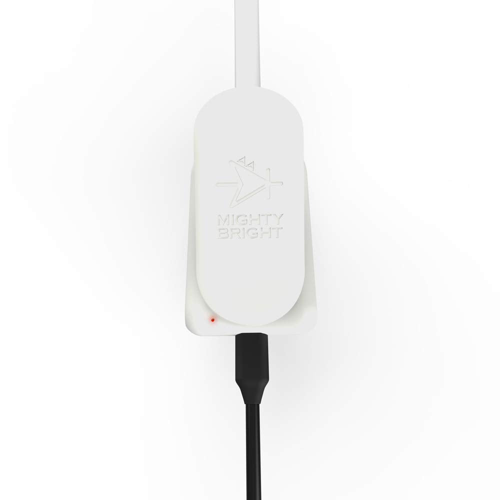 Mighty Bright NuFlex Rechargeable Book Light - 35 Lumens, 3 Brightness Levels, 24-Hour Battery Life, Flexible, White, Model 47837