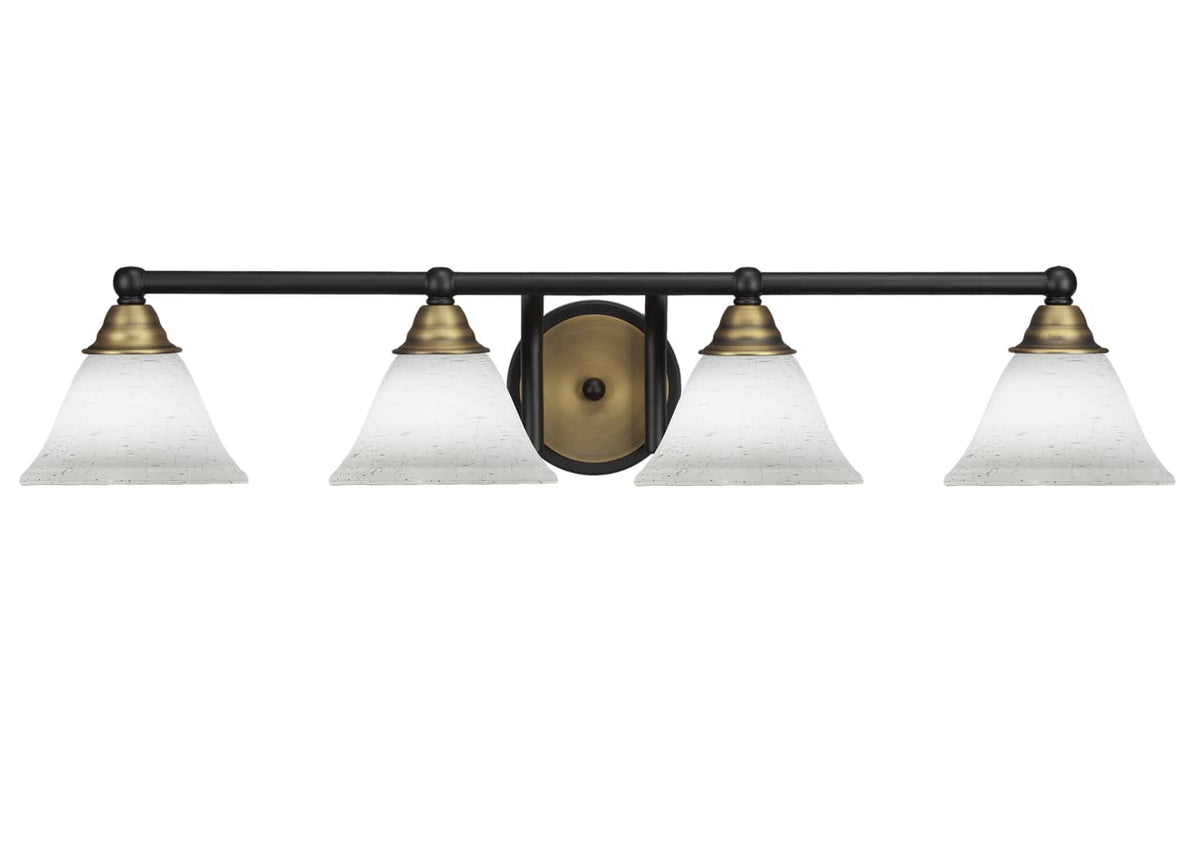 Toltec Lighting Paramount 4 Light Bath Bar In Matte Black & Brass (3424-Mbbr-311)