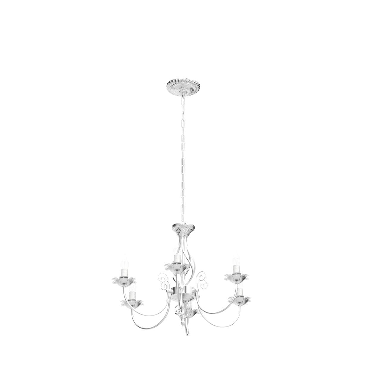 6-Light Farmhouse Candle Chandelier For Living Room, Rustic Industrial Pendant Ceiling Light Fixture, Brushed Nickle Modern Ceil
