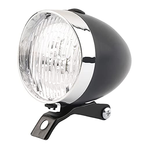 WIROJ BlueSunshine Vintage Retro Bicycle Front Light Lamp - 3 LED Headlight with Bracket, Black