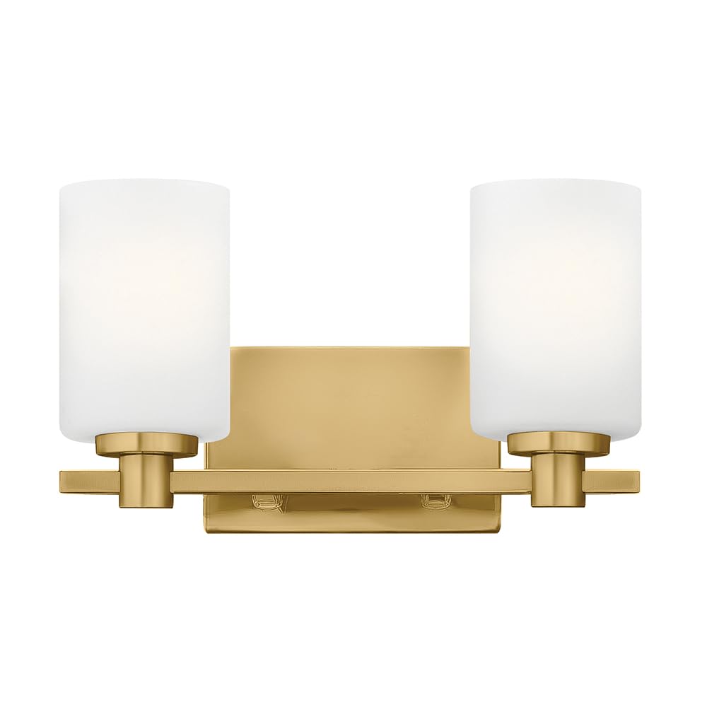 Hinkley Karlie Small Two Light Vanity, Lacquered Brass