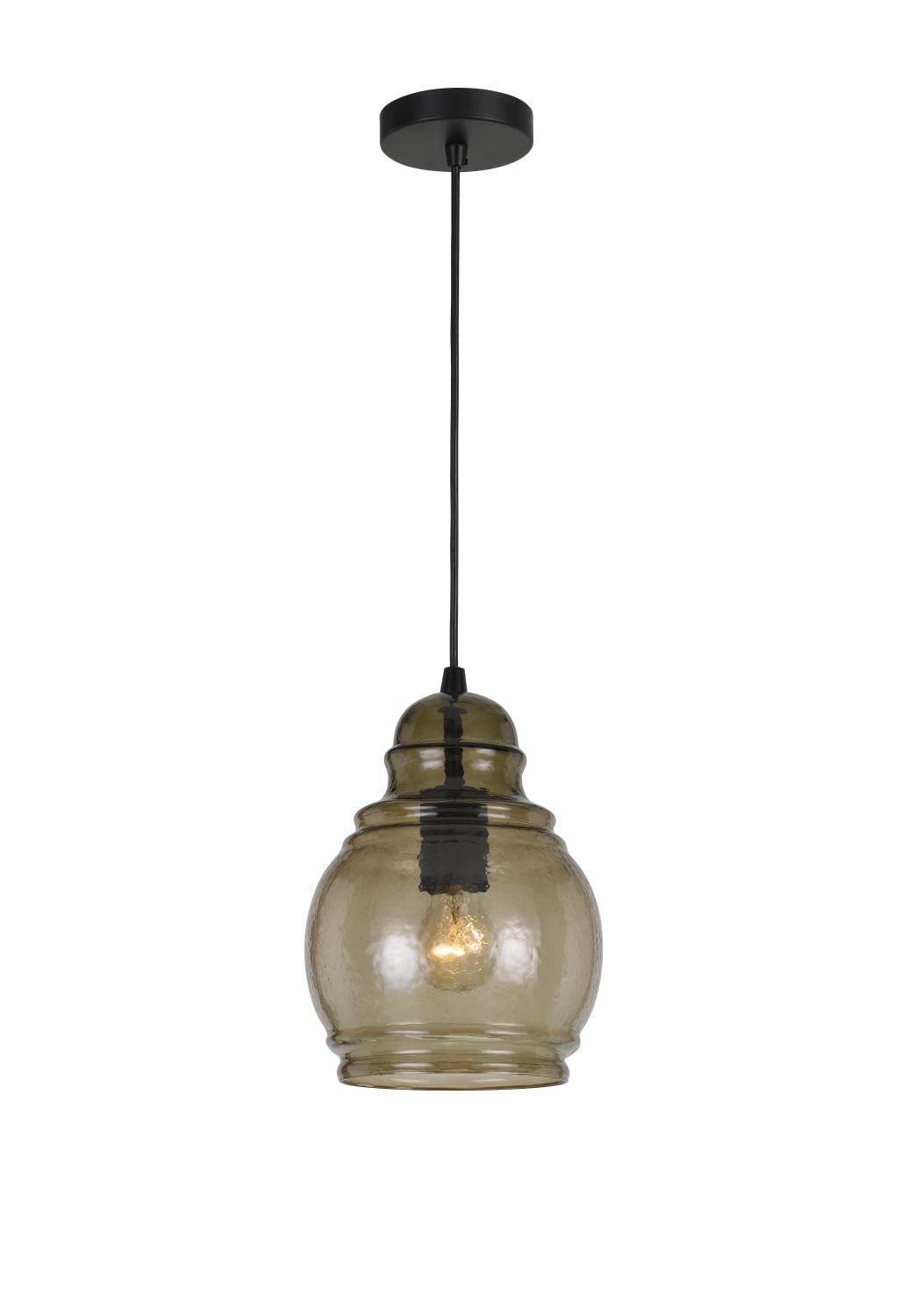 Cal Lighting FX-3674-1 Transitional One Light Pendant from Accera Collection in Bronze/Dark Finish, 7.00 inches