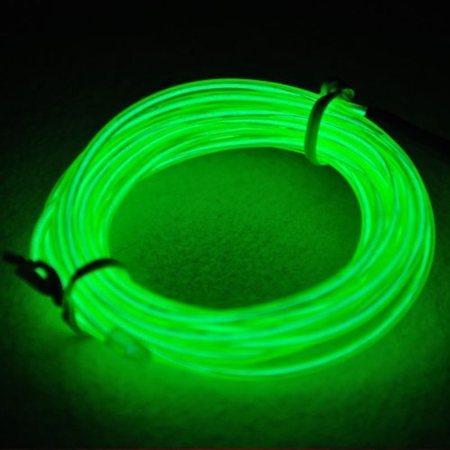lychee 9ft EL Wire - Green Electroluminescent Light with Battery Pack for Parties & Halloween Decoration