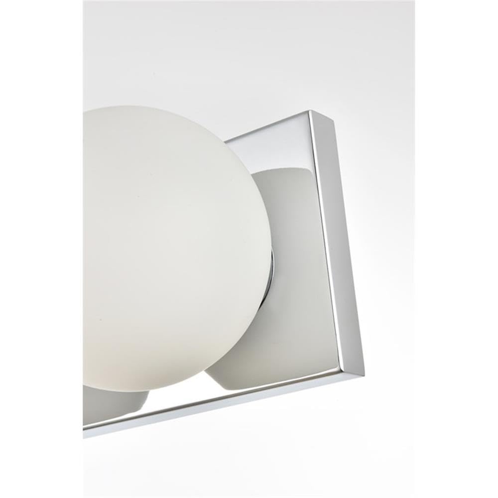 Living District Jaylin 4-Light Iron & Glass Bath Sconce in Chrome/Frosted White
