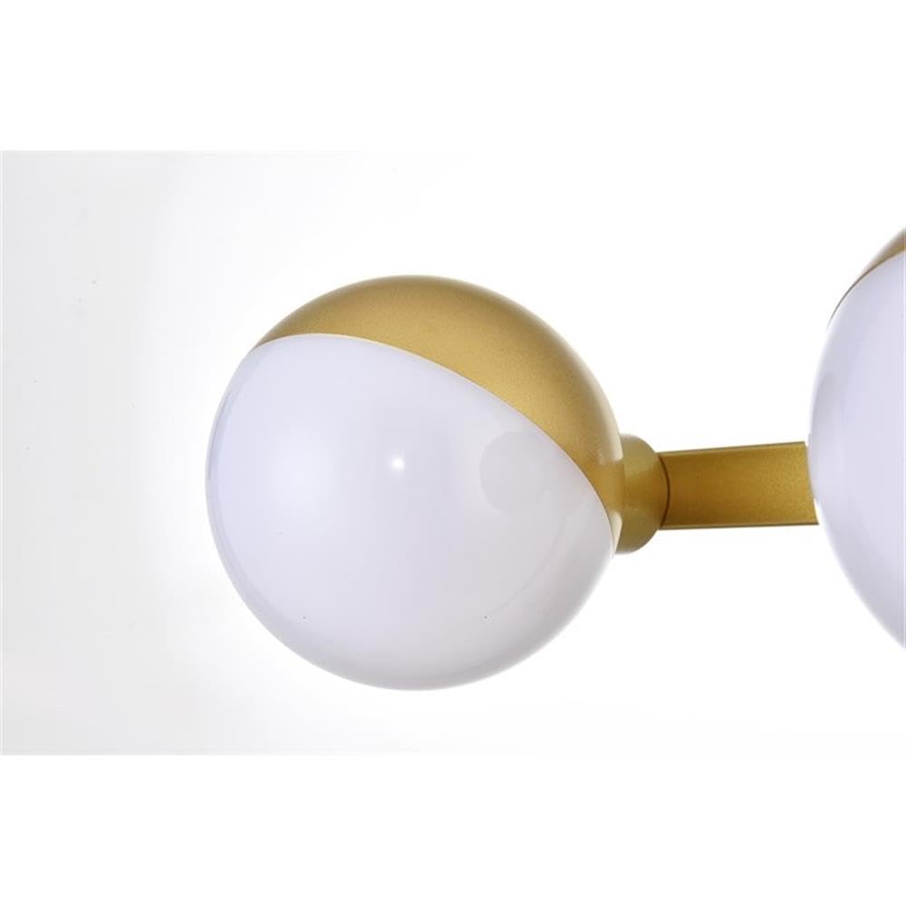 Living District Majesty 3-Light Metal Bath Sconce in Brass/Frosted White