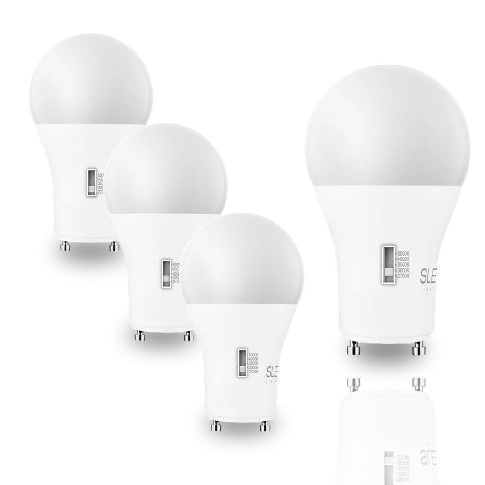 Sleeklighting | 9W, 60W Eq, Gu24 Base Led 2 Prong Light Bulbs, Ul Approved, 120V, Mini Twist Lock, 5Cct (2700K-5000K) Dimmable -