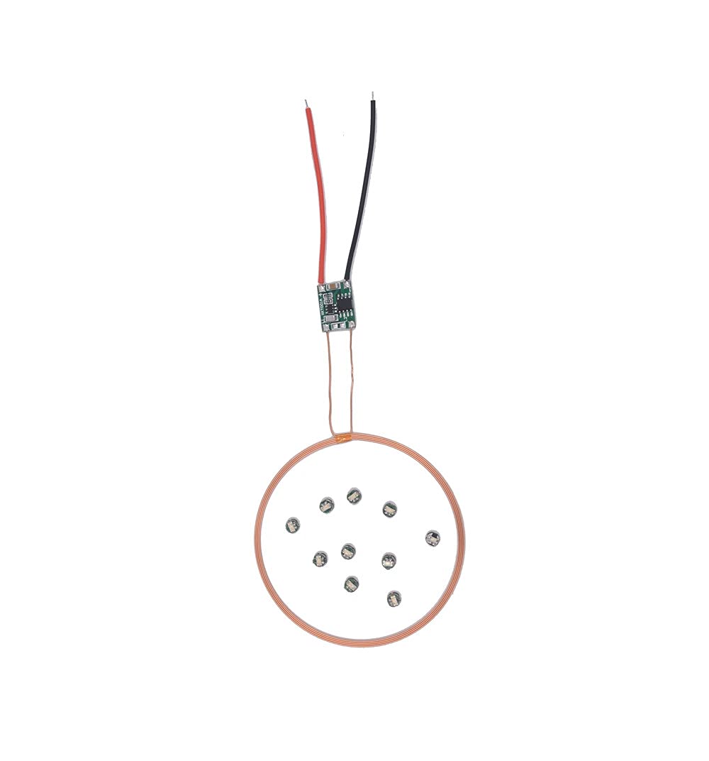 Taidacent 80Mm Long Distance 5V Wireless Led Coil Inductive Coil And Ten Colorful Wireless Leds Lights Brightness Adjustable Wir