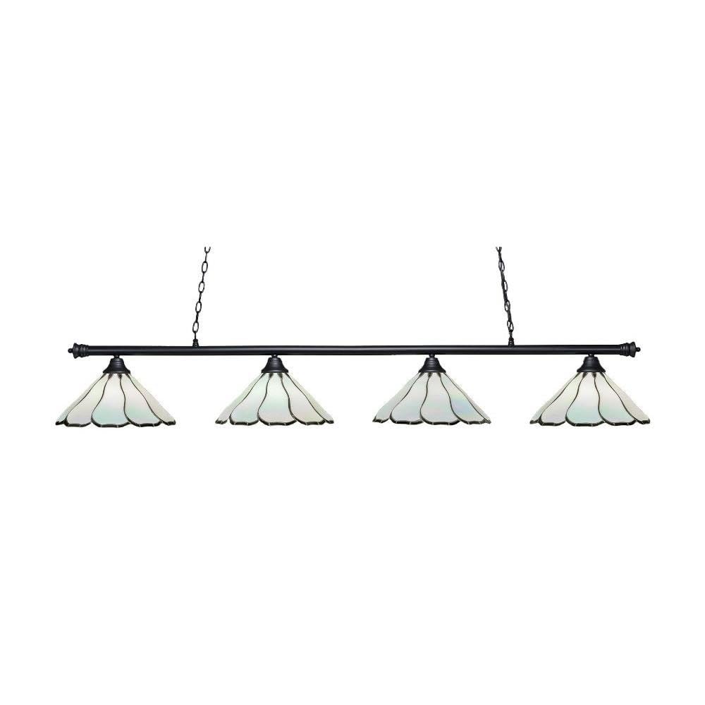 Toltec Lighting Oxford 4 Light Island in Matte Black (374-MB-912)
