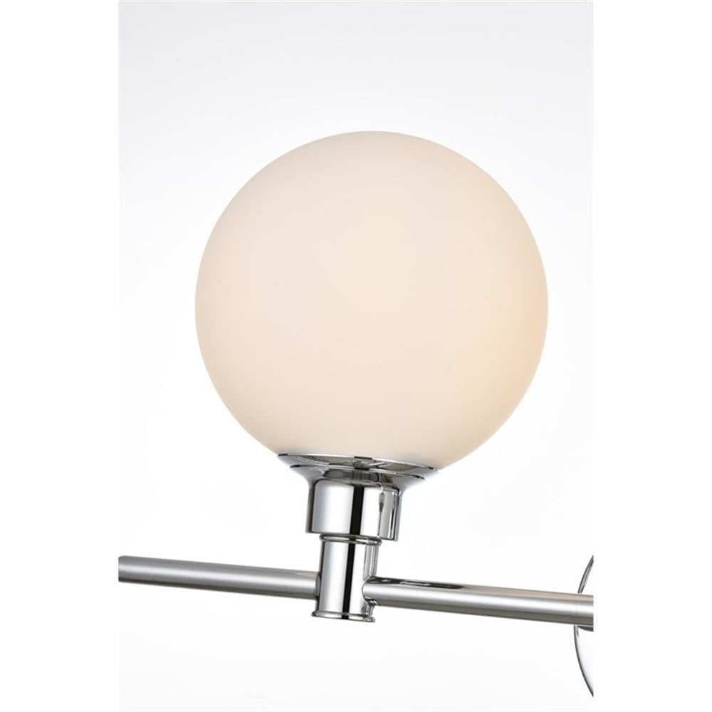 Living District Cordelia 4-Light Iron/Glass Bath Sconce in Chrome/Frosted White