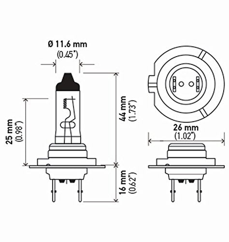 HELLA H7TB Standard Halogen Bulbs, 12 V, 55W