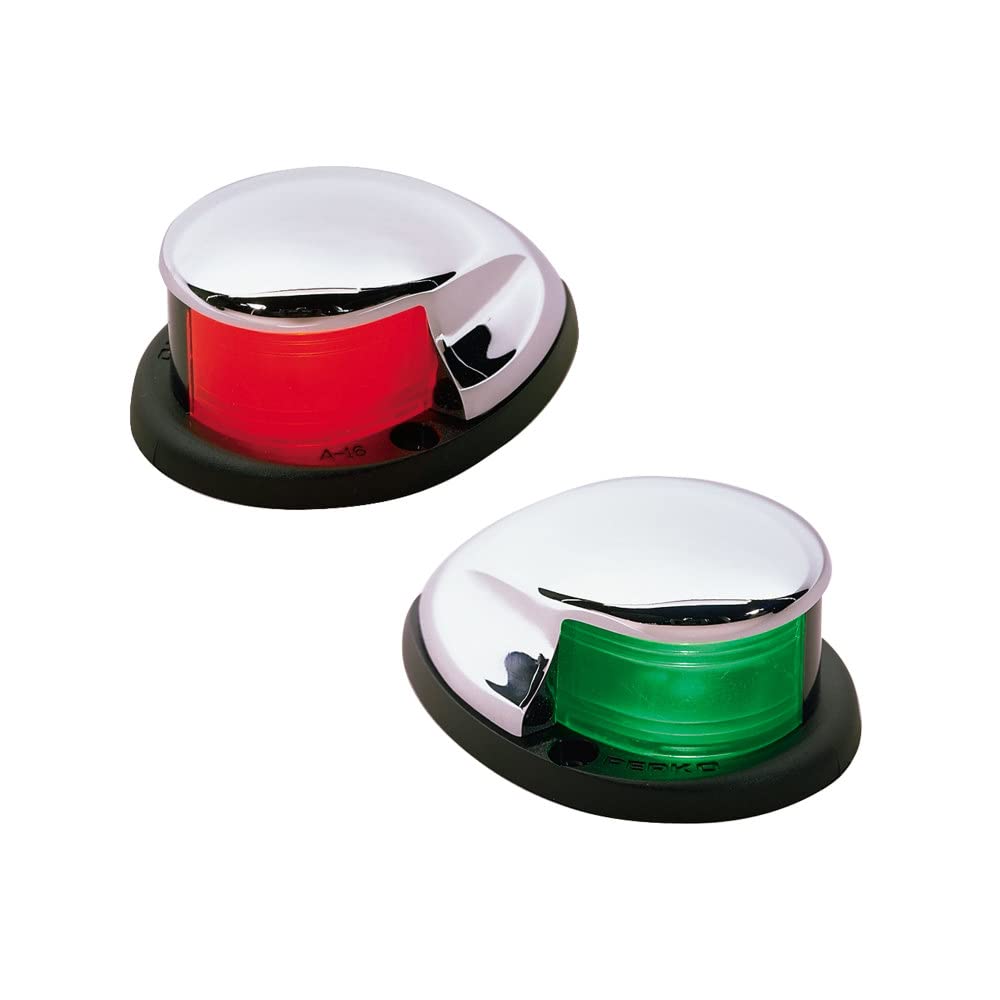 Perko Horizontal-Mount Bi-Color Side Light, Chrome Finish, Model 0228DP0CHR, Red/Green