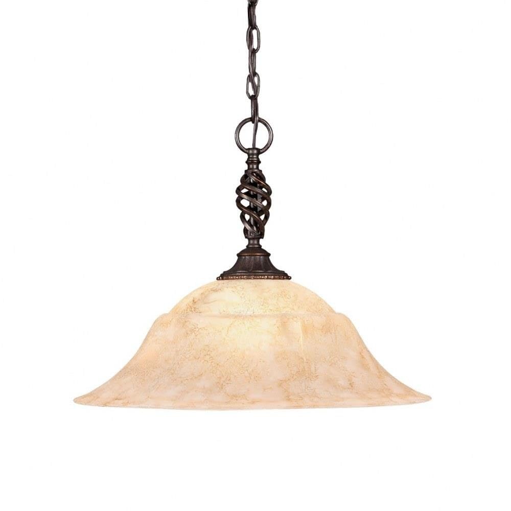 Toltec Lighting Elegante 1 Light Pendant in Dark Granite (82-DG-53818)