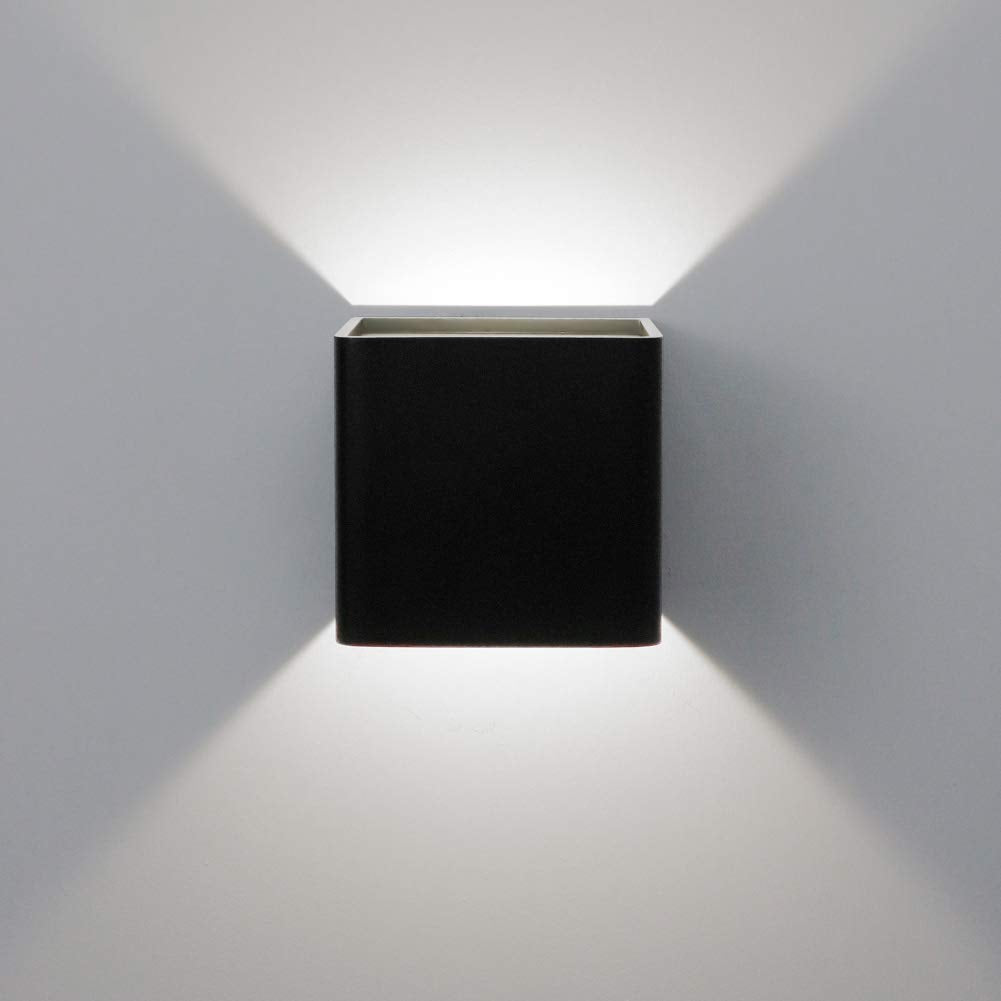 Aipsun 10W LED Wall Light Indoor Sconce, Modern Design, Aluminum, 4000K, Black, Model GW-9203-Heike