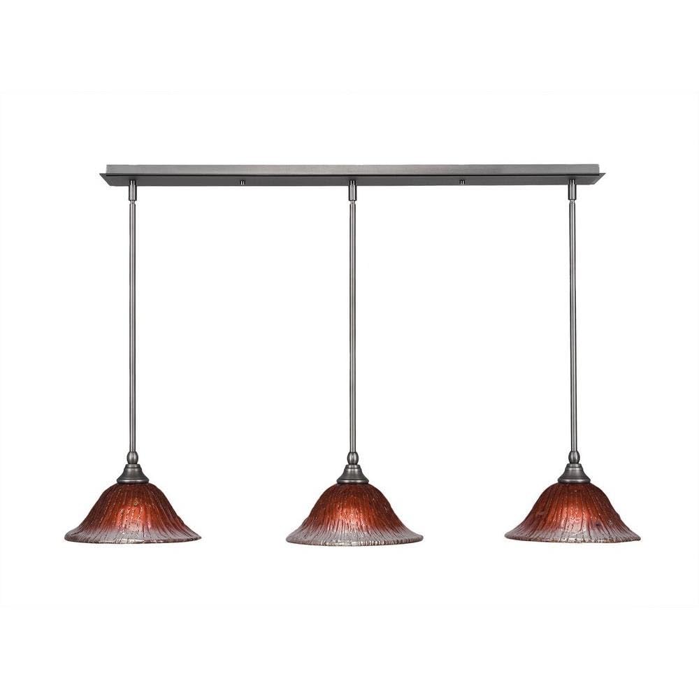 Toltec Lighting 3 Light Linear Pendalier In Brushed Nickel (36-Bn-736)