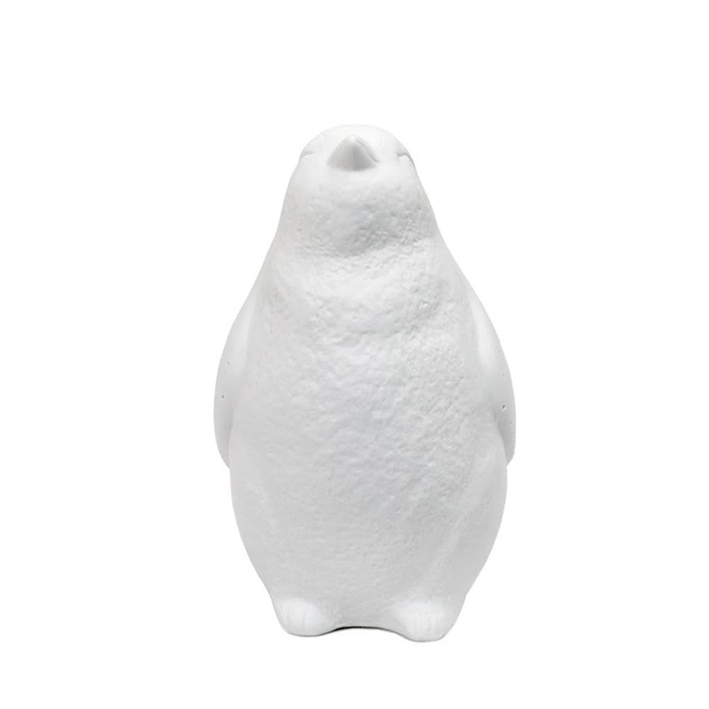 Simple Designs Home Lt3213-Wht White Porcelain Animal Shaped Table Lamp, Artic Penguin
