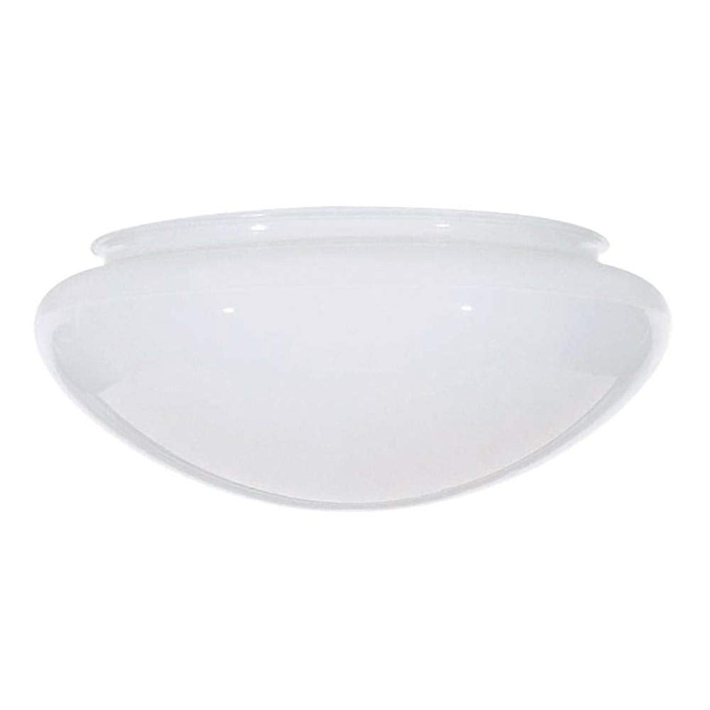 Satco 7.5-Inch White Mushroom Glass Shade, 5-7/8-Inch Fitter Opening, Glass Material