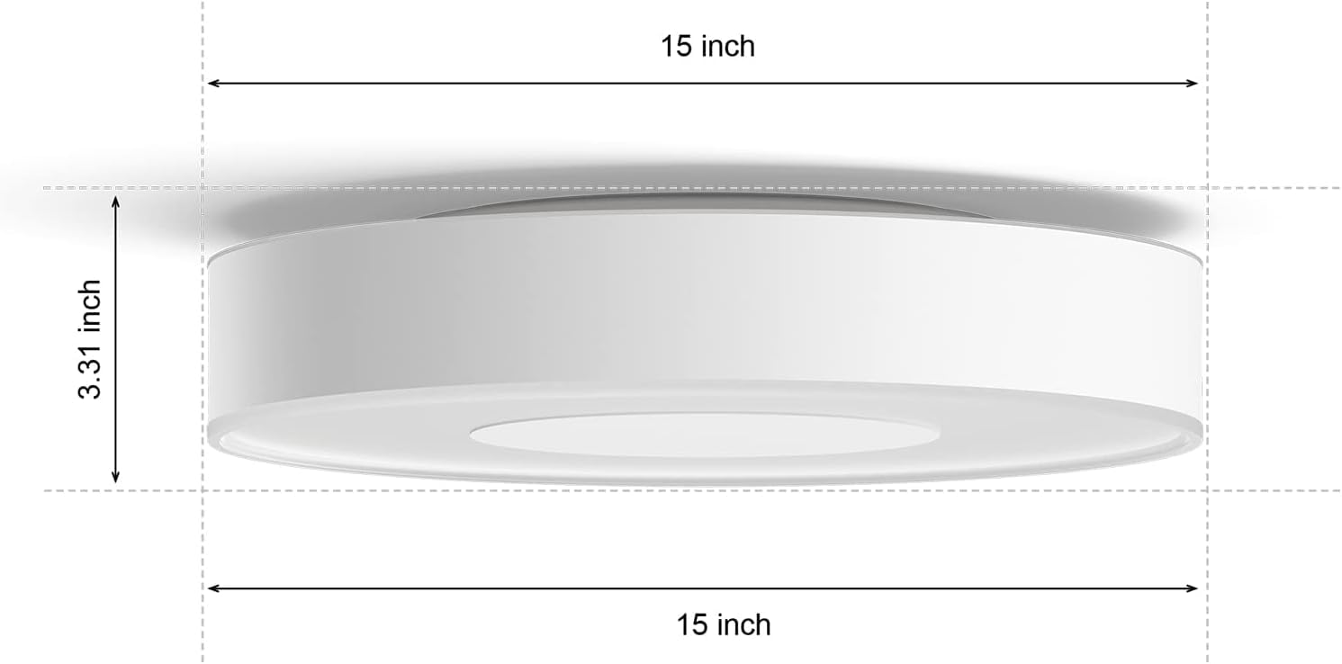 Philips Hue Infuse Medium Ceiling Lamp, Color-Changing Smart LED Light, White, 1 Pack, Model 4116331U9, Acrylic