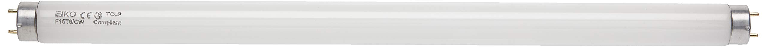 Eiko F15T8/CW Straight T8 Fluorescent Tube Light Bulb, 18in Long, Cool White, 1 Count