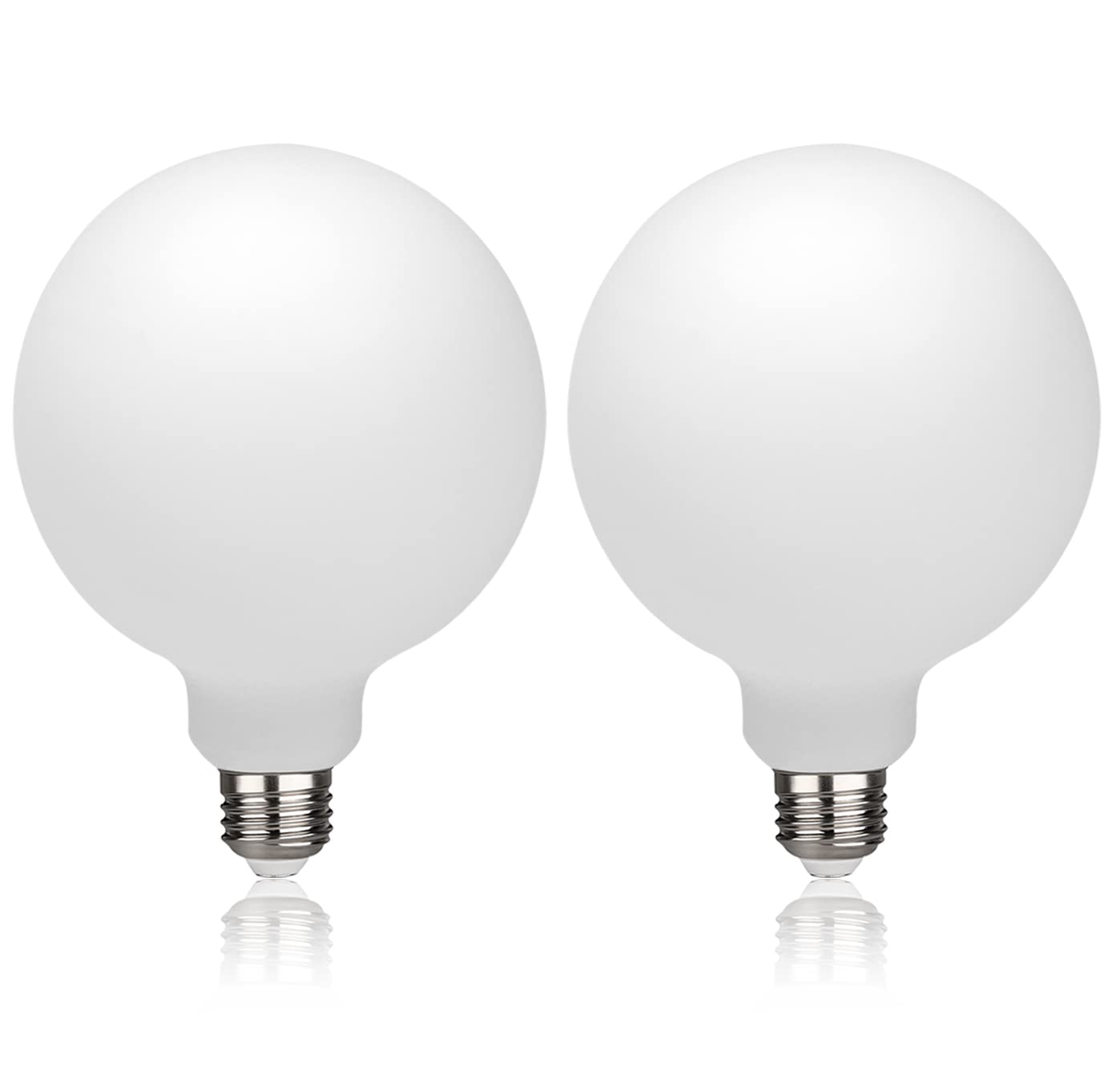 2 Pack G40(G125) Globe Led Light Bulbs, 5.5W Dimmable 50 Watt Equivalent Edison Bulbs, Warm White 2700K, 600Lm, E26 Base, Milky 