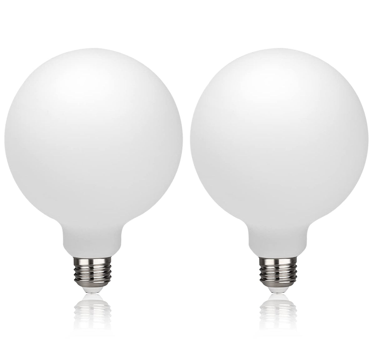 2 Pack G40(G125) Globe Led Light Bulbs, 5.5W Dimmable 50 Watt Equivalent Edison Bulbs, Warm White 2700K, 600Lm, E26 Base, Milky 