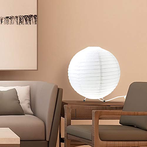 Yy Yearchy Table Lamp Paper Lamp Standing Lamps With Rice Paper Shade For Bedroom Livingroom (Ball 2 Pack)