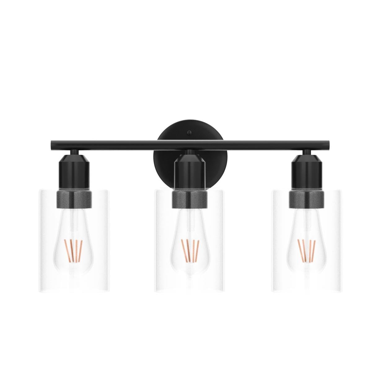 Espird Bathroom Vanity Light Fixtures Matte Black Bathroom Lighting Fixture, 3 Lights Bathroom Light Fixture Over Mirror, Modern