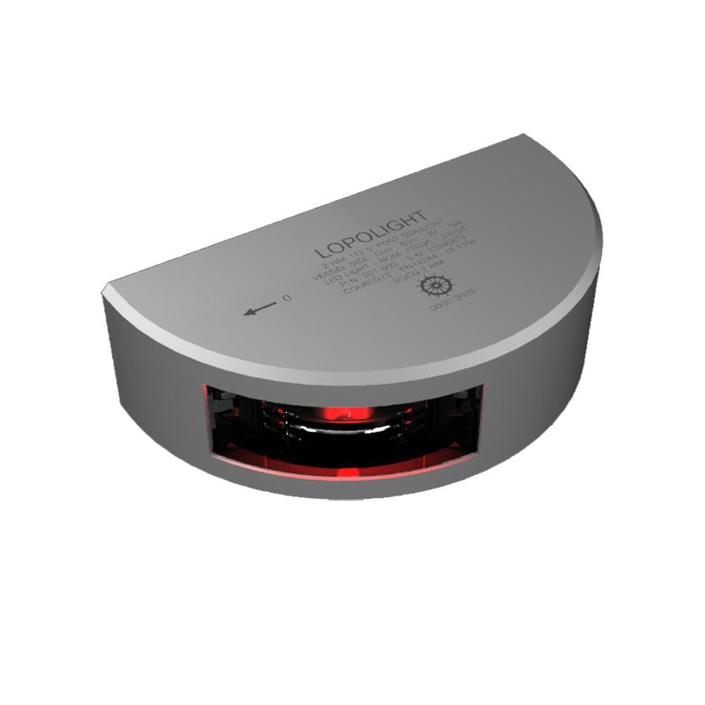 Lopolight Series 301-002 - Port Sidelight - 2Nm - Vertical Mount - Red - Silver Housing