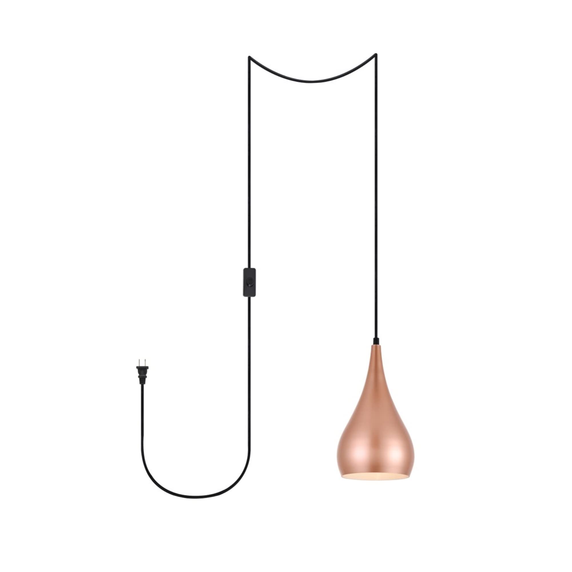 Living District Nora 1-Light Mid-Century Aluminum Pendant in Honey Gold