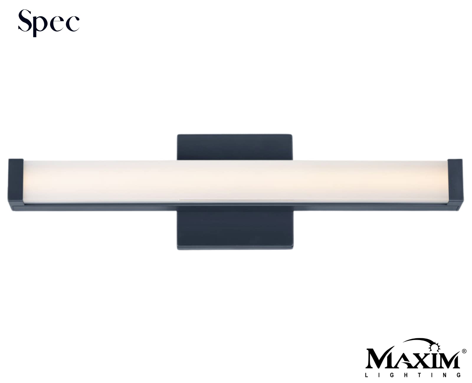 Maxim 52000Bk Spec Collection 18 Inch Dimmable Led Bathroom Vanity Light I 3500K I Black I Modern Contemporary Light Fixture I P