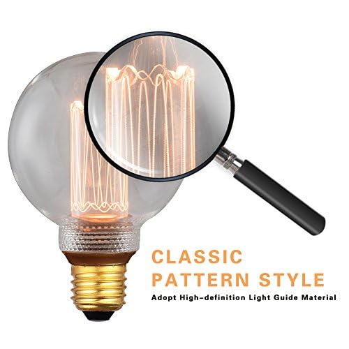 Harwez Globe Edison Led Light Bulb  Vintage Decorative Dimmable Bulb  Small Round Glass Cover  3.5W Low Lumen Eye-Caring Soft Dim Lighting For Mood(Not Daylight White)  E26 Medium Base  Clear Rn G80