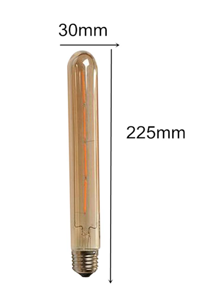 T30 Edison Led Long Bulb T30-225 4W Dimmable Vintage Light Bulb Long Tubular Vintage Led Light,E26/E27 Medium Base,Amber Glass,Warm White 2300K,4W(40W Equivalent),Dimmable,Pack Of 4