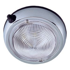 Perko Surface Mount Dome Light - Chrome Plated - 5in O.D. (4in Lens) - Black - Model 0300DP1CHR