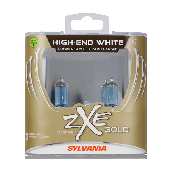 SYLVANIA H7 SilverStar zXe Gold Halogen Headlight Bulb - 2 Pack, Bright Light Performance