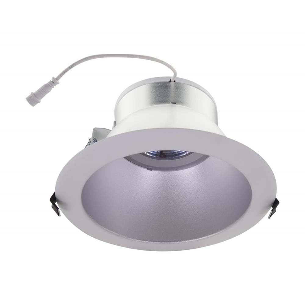 Satco Cct And Wattage Selectable Led Commercial Recessed Downlight, 6 Inches, Silver