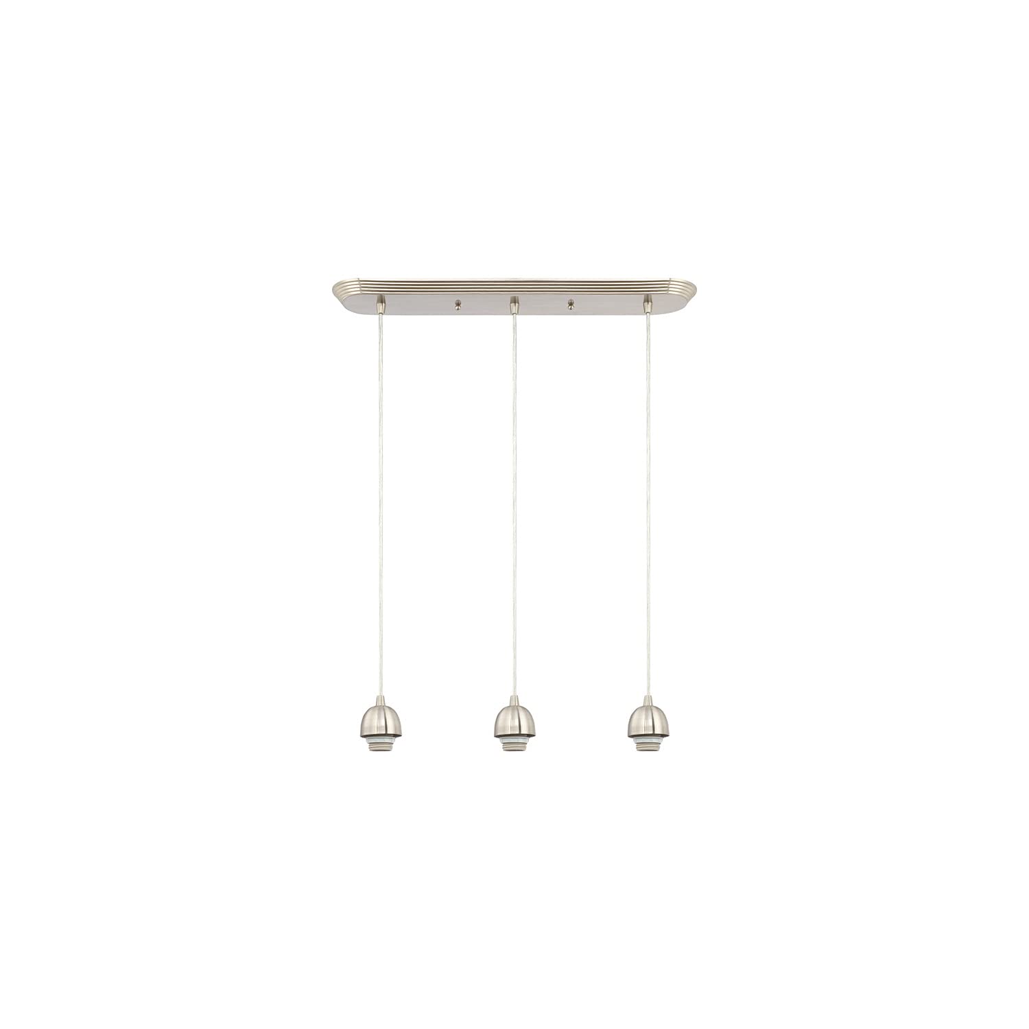 Westinghouse Three-Light Mini Pendant, Brushed Nickel, White - Model 6301200, Metal Construction