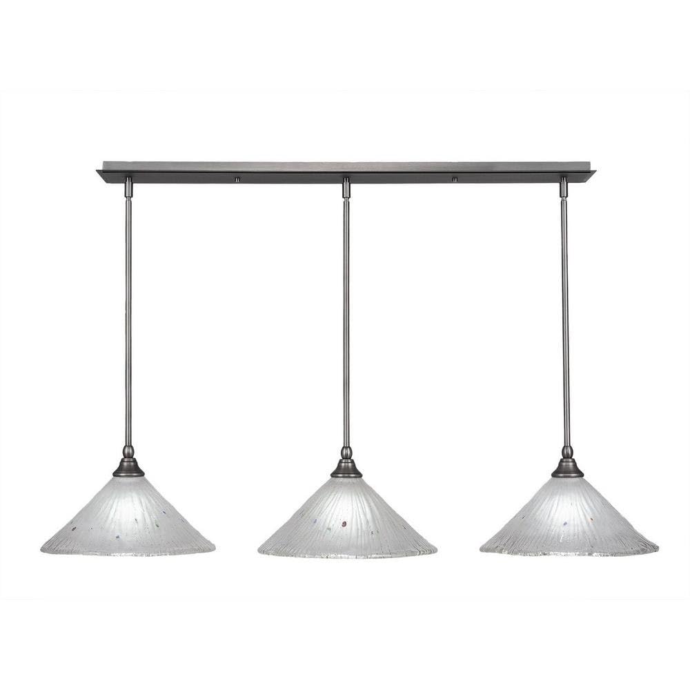 Toltec Lighting 3 Light Linear Pendalier In Brushed Nickel (36-Bn-701)