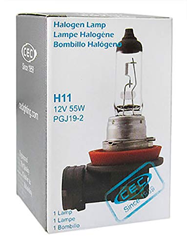 CEC Halogen Bulb H11 55W, Clear White, Metal Construction