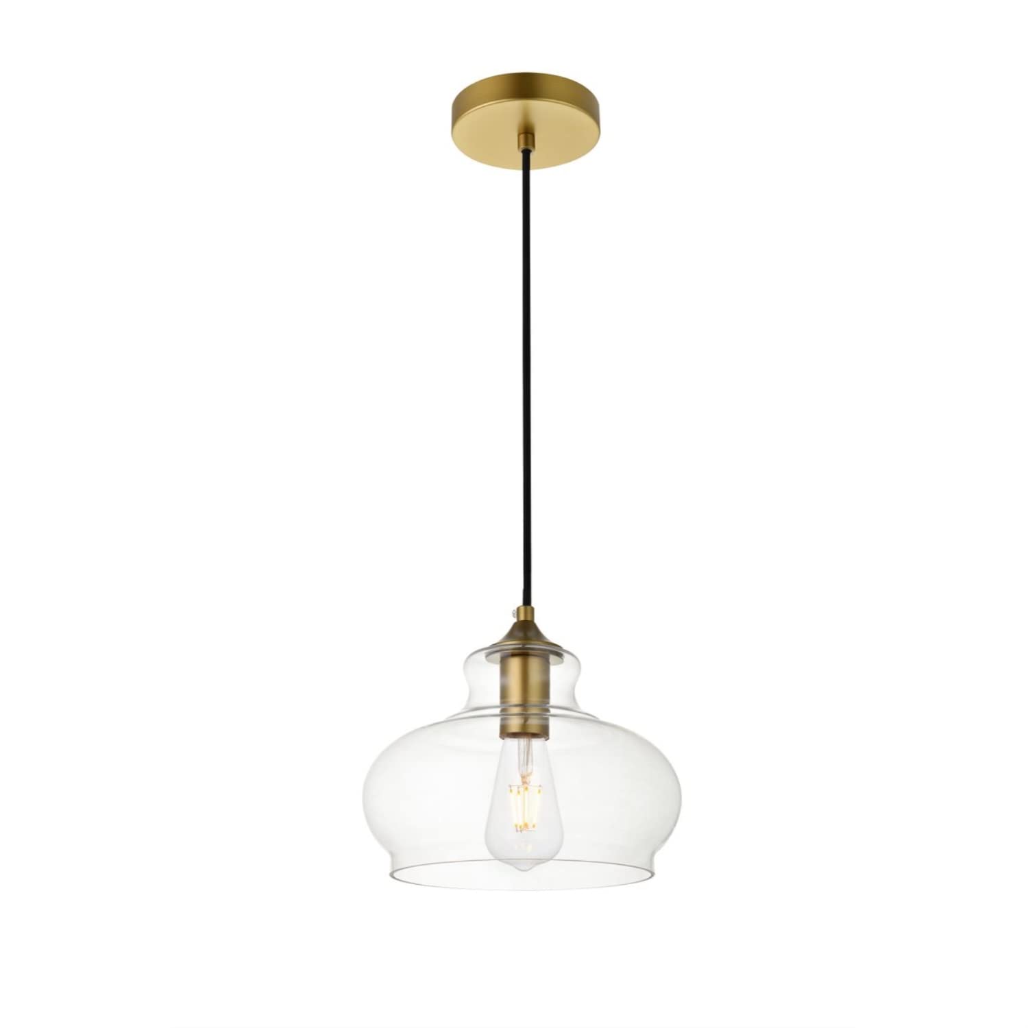 Living District Destry 1 Light Chrome Pendant with Clear Glass