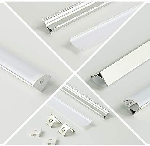 Cefrank LED Light Bars, 4pcs 12in V-Shape, 1200lm 12W, Pure White (6000K), Aluminum, Model HB-163