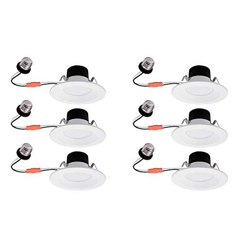 Utilitech 6-Pack 60-Watt Equivalent White Dimmable Recessed Downlight (4-in)