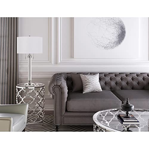 Cal Lighting Bo-2829Tb Transitional Two Light Table Lamp From Montilla Collection In Pewter, Nickel, Silver Finish, 16.00 Inches