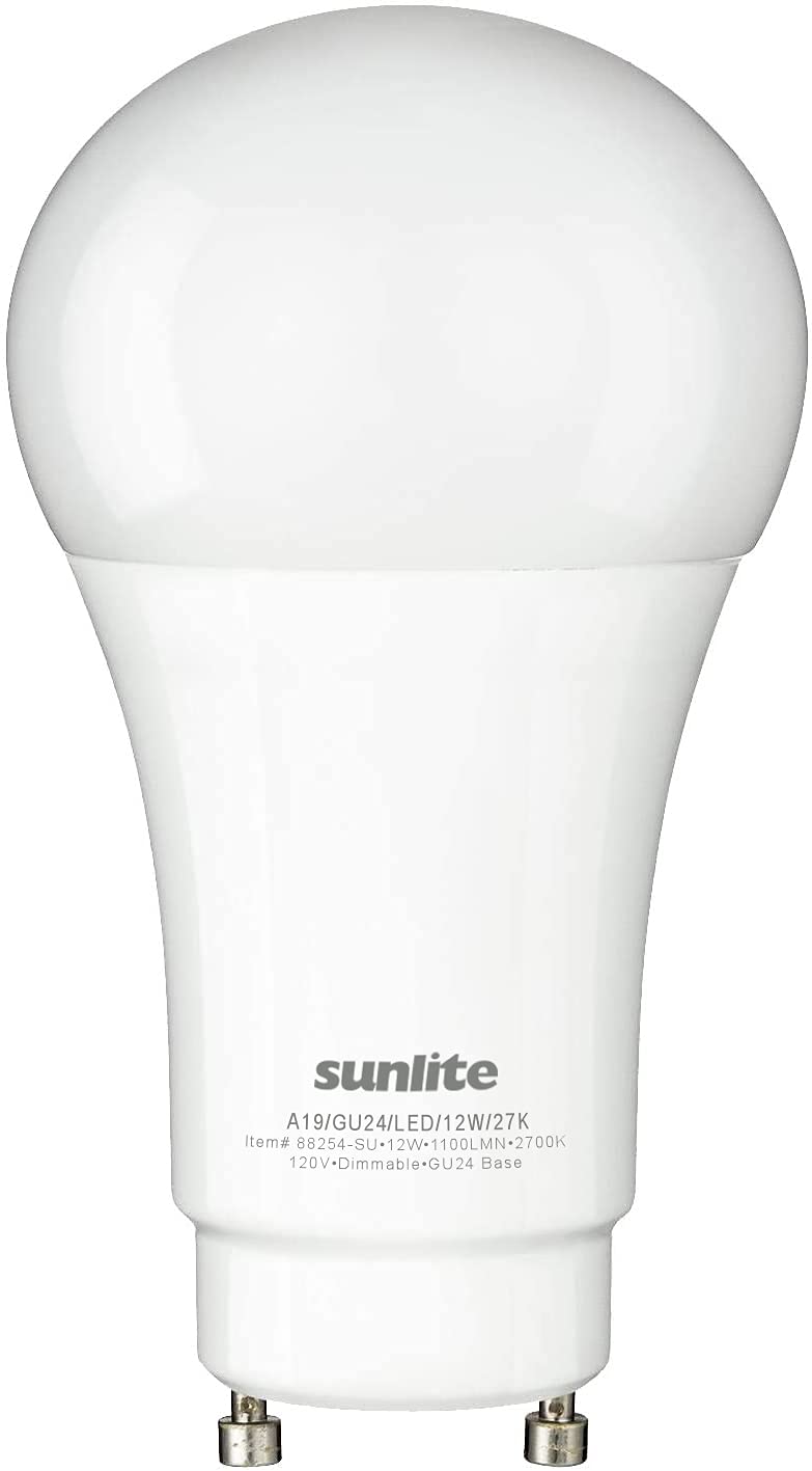 Sunlite A19 Gu24 Dimmable Light Bulb, 11 Watts (75W Equivalent) 1100 Lumens, 2 Prong Led Twist And Lock Base, Etl Listed, Rated