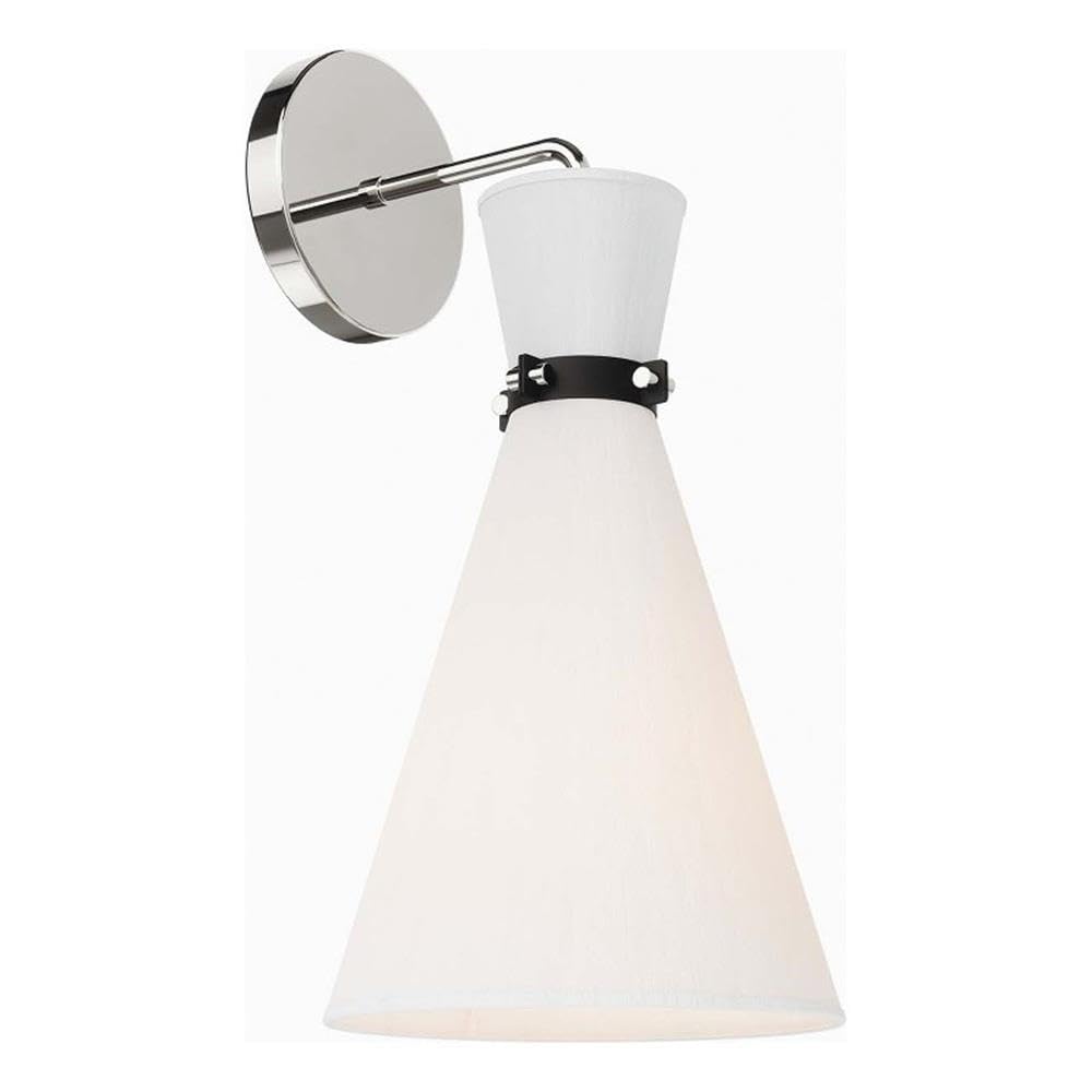 Modway Starlight 1-Light Wall Sconce in White Polished Nickel