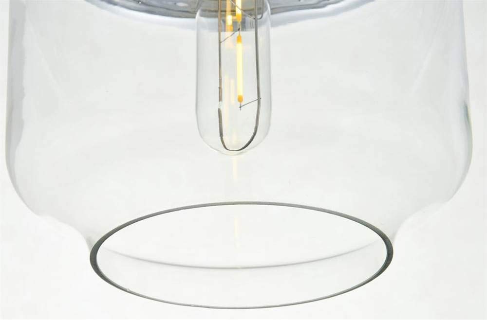 Elegant Lighting Ashwell 1-Light Chrome Pendant, Clear Glass Shade, Modern Design