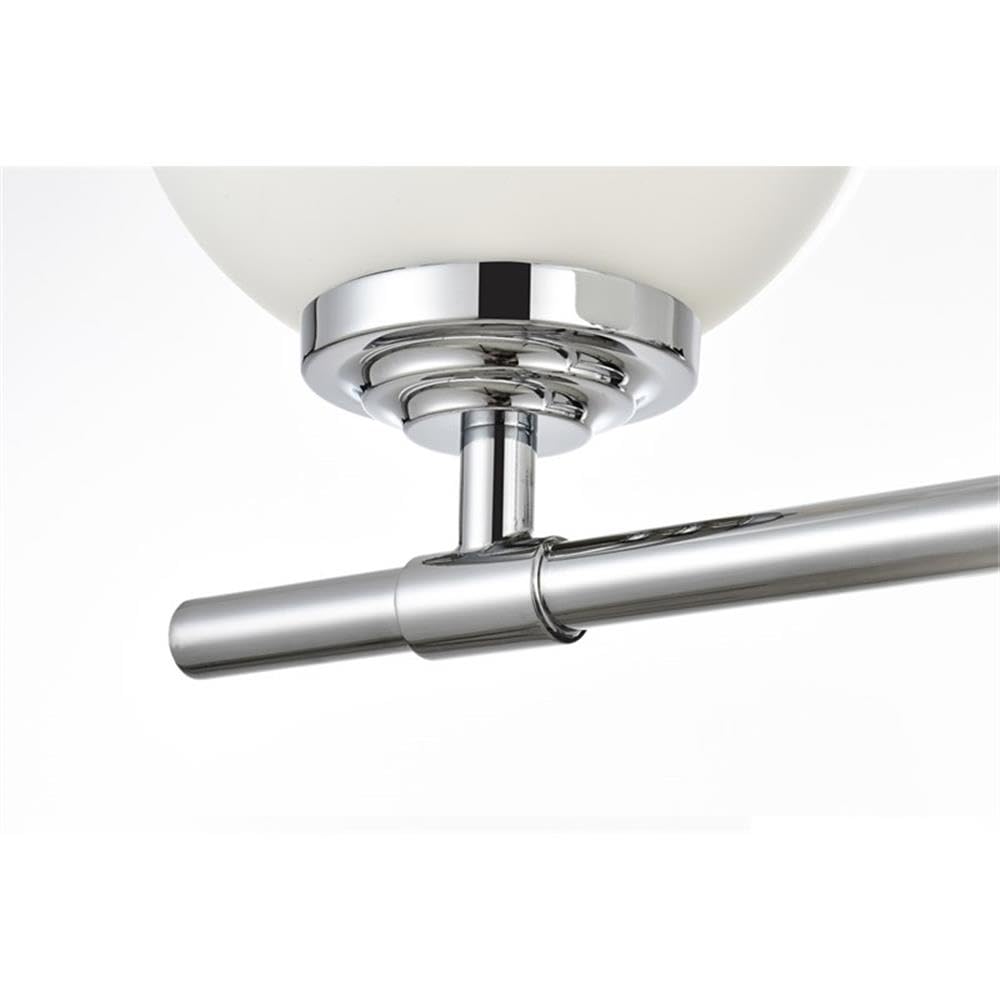 Living District Ansley 4-Light Iron & Glass Bath Sconce in Chrome/Frosted White