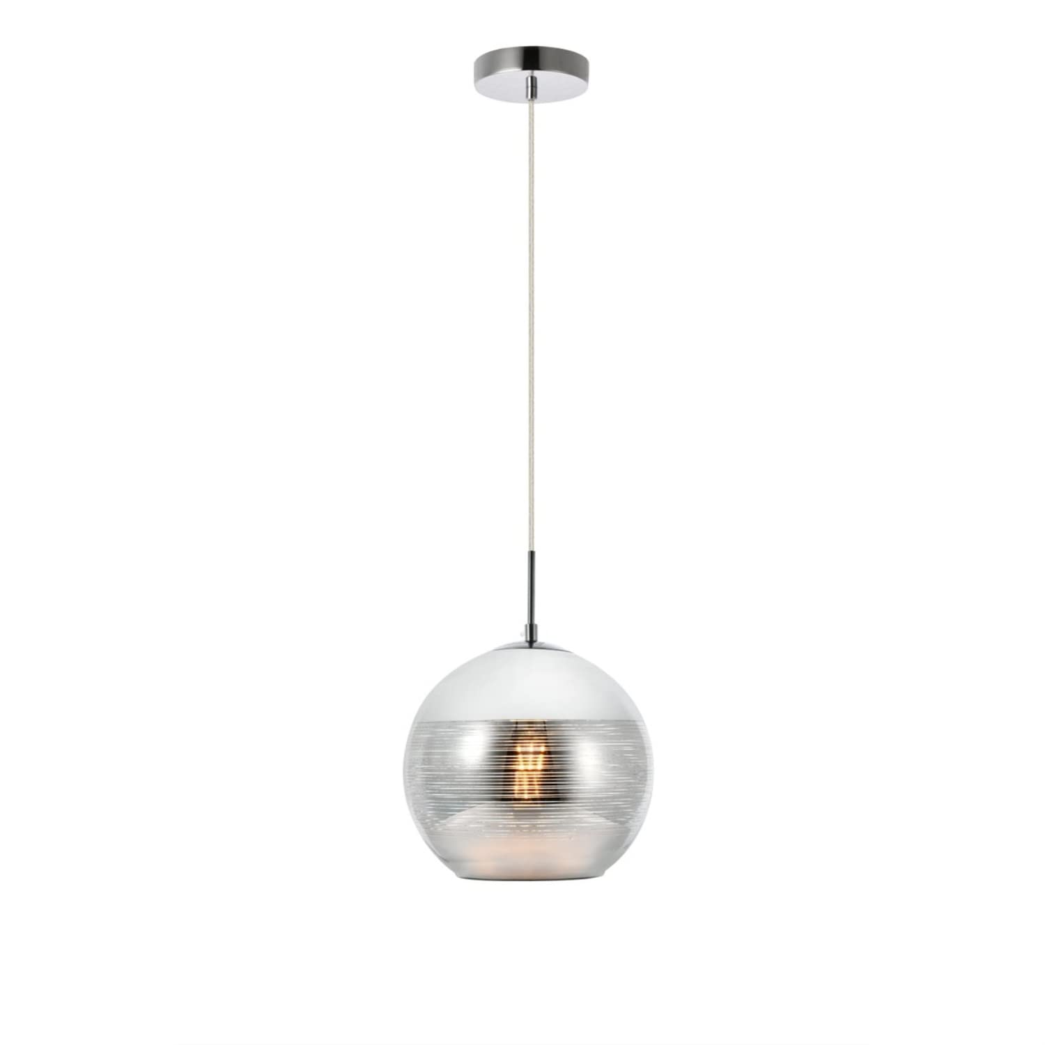 Elegant Lighting Living District Reflection Collection Pendant D9.5in H9.5in Lt:1 Chrome Finish