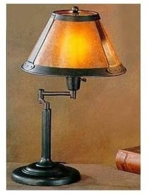 Cal Lighting Bo-462 Table Lamp With Mica Glass Shades, Rust Finish 18&quot; X 11.5&quot; X 11.5&quot;