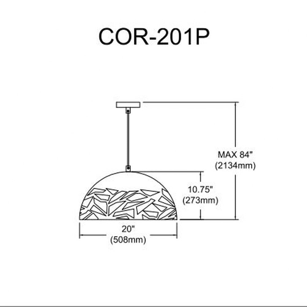 1Lt Pendant, Matte Black Finish
