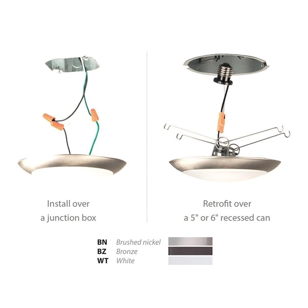 WAC Lighting Disc LED Flush Mount, 4000K, Aluminum, Bronze, Single, Model FM-306-940-BZ