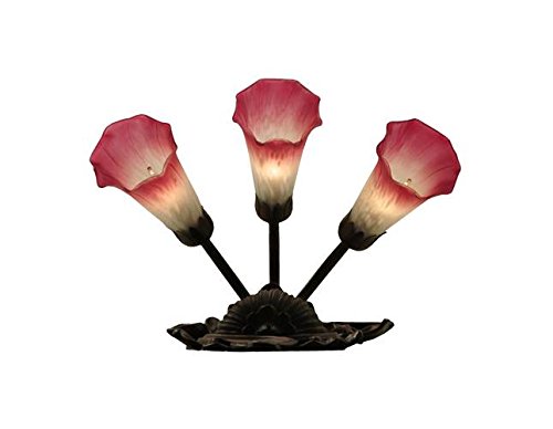 MEYDA 11318 105 in W Pink-White Pond Lily 3 Light Wall Sconce